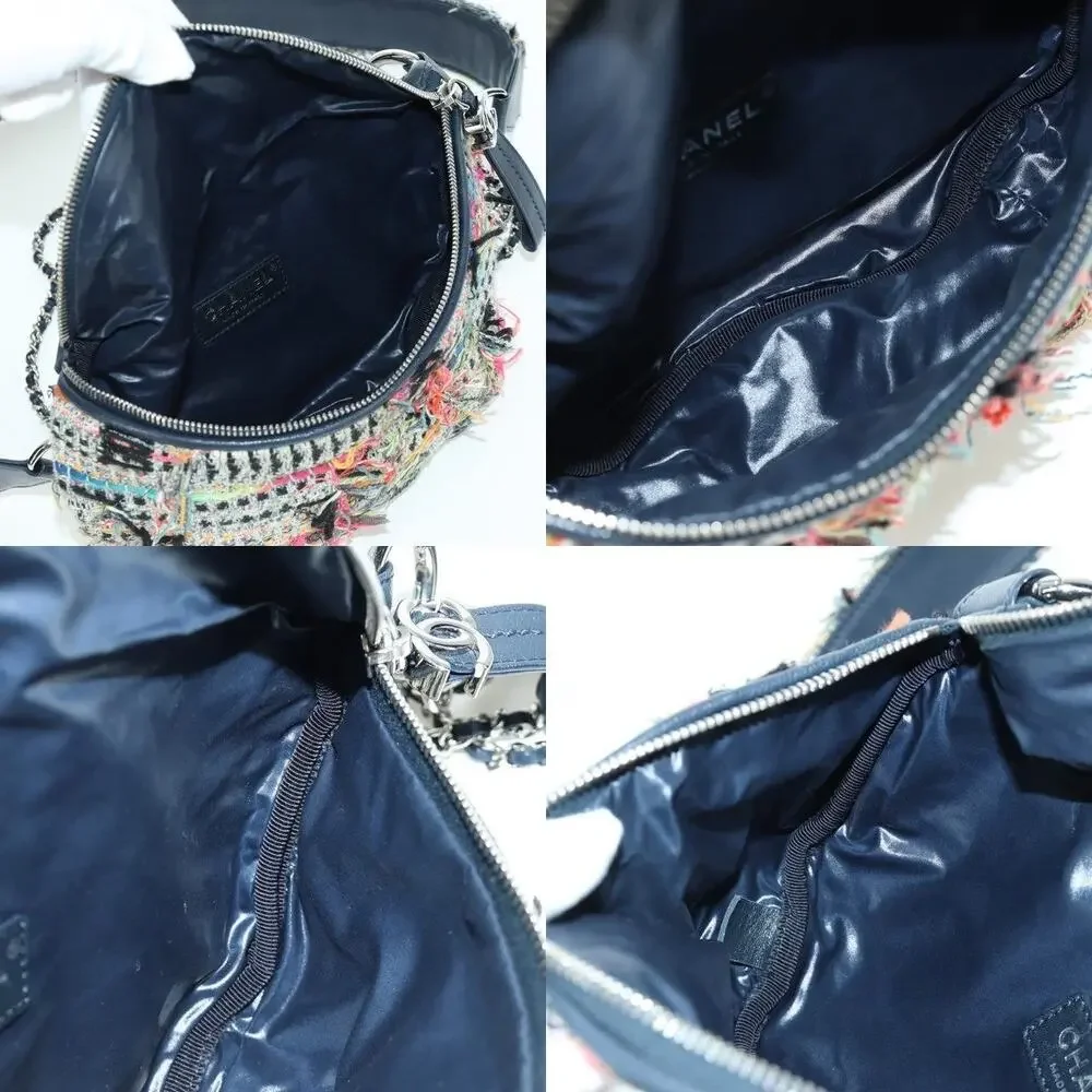Chanel Matelasse Tweed Chain Crossbody Bag Multicolor